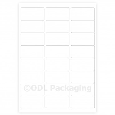 White Address Labels 24 per A4 Sheet Laser / Inkjet 