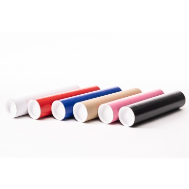 Coloured Strong Cardboard Postal Tubes A4 with Plastic End Caps