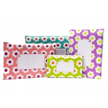 Printed Coloured Daisy Mailing Bags 6" x 9" 162mm x 230mm