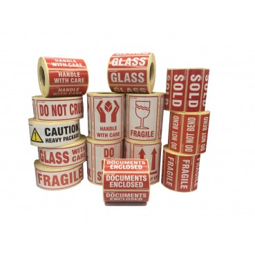 Printed Warning Labels 108mm x 79mm 500 Labels Per Roll