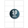White Address Labels 10 per A4 Sheet Laser / Inkjet 