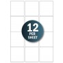 White Address Labels 12 per A4 Sheet Laser / Inkjet 