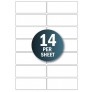 White Address Labels 14 per A4 Sheet Laser / Inkjet 