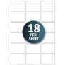 White Address Labels 18 per A4 Sheet Laser / Inkjet 